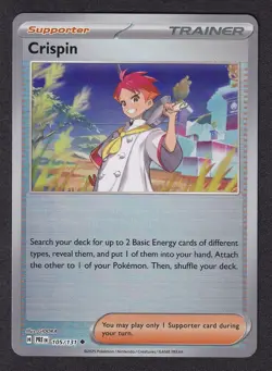 Pokemon TCG Crispin 105/131 Reverse Holo Prismatic Evolutions Pokemon TCG NM - Image 1