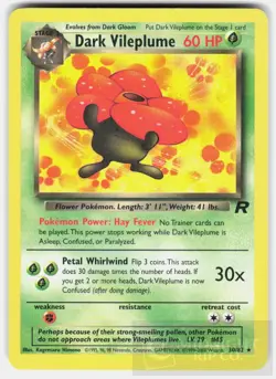 POKEMON DARK VILEPLUME 30 TEAM ROCKET UNLIMITED MP - Image 1
