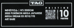 2025 Pokemon Mega Dream EX Japanese 210/193 N's Zekrom AR TAG 10 Pristine (991) - Image 3