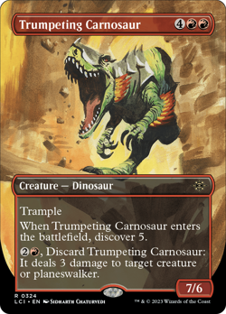 Trumpeting Carnosaur (BORDERLESS) #324 | NM | LCI Magic MTG - Image 1