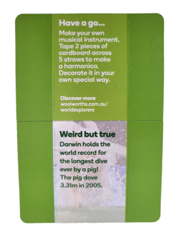 Woolworths World Explorers Card #18 Northern Territory Australia Green 2016 NGK - Image 2