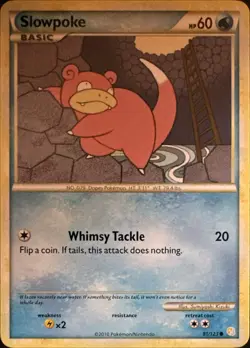 Slowpoke 81/123 Common HeartGold & SoulSilver Pokemon Lightly Played - Image 1