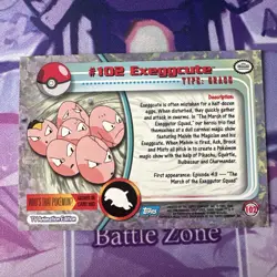 Pokemon Exeggcute 102 Blue Topps First Print Excellent - Image 2