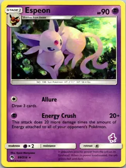Espeon 89/214 Battle Academy Mewtwo Stamp Pokemon NM - Image 1