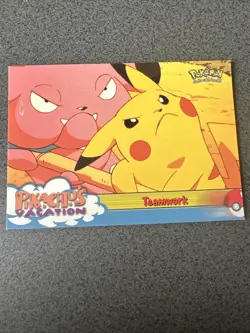 Pokemon Teamwork 54 Pikachu’s Invitation Black Topps Near Mint - Image 1
