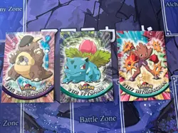 Pokemon 3x Topps Kangaskhan, Ivysaur, Hitmonchan Blue And Green Label LP-MP - Image 1