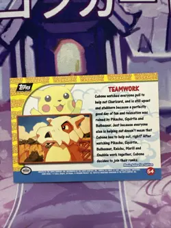 Pokemon Teamwork 54 Pikachu’s Vacation Black Topps Light Played - Image 2