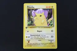 Pokemon TCG Pikachu 58/102 Base Set German 1999 1st Edition LP-NM - Image 1