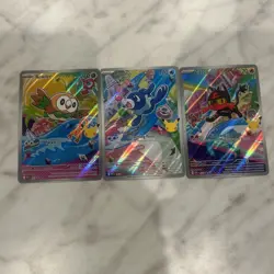 Pokemon TCG First Partner Illustration Collection Series 1 Gen 7 Starters Set - Image 1