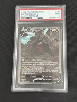 Pokemon Regidrago V 184/195 Full Art SWSH Silver Tempest PSA 9 MINT - Image 1
