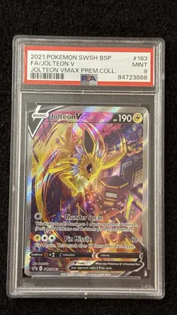 Pokemon Jolteon V SWSH183 Promo Full Art Holo PSA 9 English 2021 - Image 1