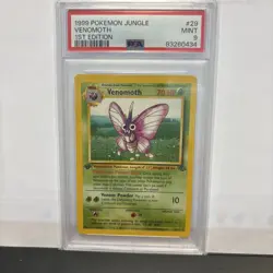 1999 POKEMON JUNGLE VENOMOTH NON HOLO 29/64 PSA 9 MINT - Image 1