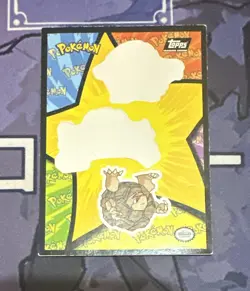 Pokemon Golem Black Topps 1999 Sticker Card Played - Image 1