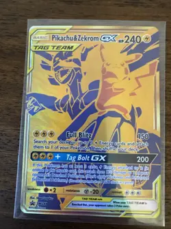 Pokemon TCG Black Star Promo Pikachu Zekrom Tag Team Gold GX SM248 Card NM-M - Image 1