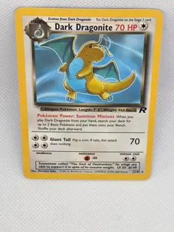 Dark Dragonite 22/82 Non Holo Rare Team Rocket Heavily Played Pokemon Card - Image 3