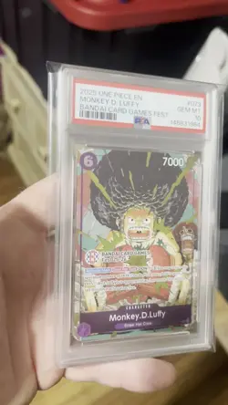 Bandai One Piece CCG Monkey.D.Luffy Card Games Fest Promo Foil #073 PSA 10 - Image 2