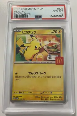 Pokemon Pikachu 020/M-P M-P Promotional Cards JP 2025 Promo Regular PSA 10 - Image 1