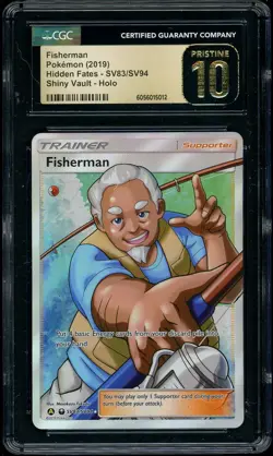 2019 Pokemon Hidden Fates Shiny Vault Fisherman FULL ART #SV83 CGC 10 PRISTINE - Image 1