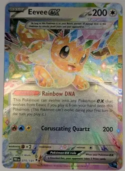 Eevee ex 75/131 Pokemon TCG Scarlet & Violet Prismatic Evolutions Double Rare NM - Image 1