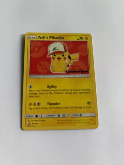 Pokemon Ash's Pikachu SM109 I Choose You Promo HP 4A - Image 1