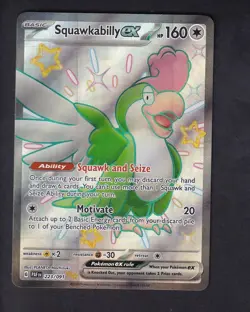 Squawkabilly ex 223/091 Shiny Ultra Rare Paldean Fates Pokemon Near Mint - Image 1