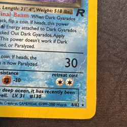 Dark Gyarados 8/82 Team Rocket Holo Pokemon MJ - Image 4