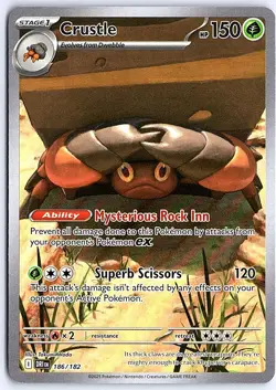 Pokemon - Crustle - 186/182 - SV10: Destined Rivals - Holo - Illustration Rar NM - Image 1