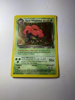 Pokemon TCG Dark Vileplume 13/82 Team Rocket Unlimited Holo Rare - HP/Damaged - Image 3