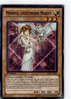 Yu-Gi-Oh 1st edition Minerva, Lightsworn Maiden Super Rare #SDLI-EN002 - Image 1