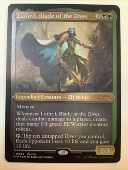MTG PRM: Lathril, Blade of the Elves Mythic Etched Foil Wal Mart Media Promo 002 - Image 1