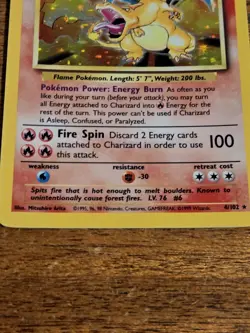 Vintage Pokemon card Charizard Holographic Fire Type (PLEASE READ) - Image 2