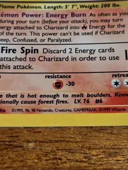 Vintage Pokemon card Charizard Holographic Fire Type (PLEASE READ) - Image 4