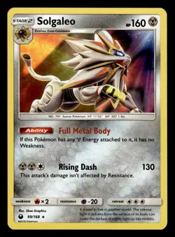 Solgaleo 99/168 Holo Rare S&M Celestial Storm Pokemon Card - Image 1