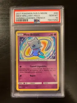 Carte Pokemon : Mew Brillant 40/73 PSA 10 Legendes Brillantes Francaise - Image 1