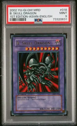 2002 Yugioh B. Skull Dragon 1st Edition MRD-018 Ultra Rare Asian English PSA 9 - Image 1