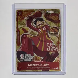 One Piece TCG Monkey.D.Luffy P-080 Foil Promo Bandai Card Games 24-25 World Tour - Image 1