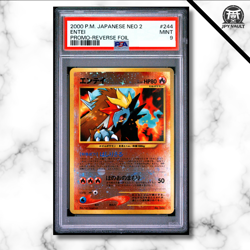 Pokemon Card Japanese - Entei Reverse Foil #244 - Japanese Neo File 2 - PSA 9 - Image 1