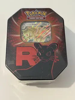 Pokemon TCG Destined Rivals Team Rocket's Persian EX Tin Fast 📦 - Image 1