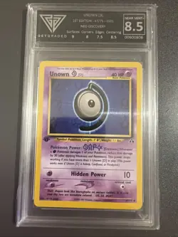 2001-POKEMON-UNOWN (D)- NEO DISCOVERY- 1ST EDT- GET GRADED- 8.5 NEAR MINT+ - Image 1