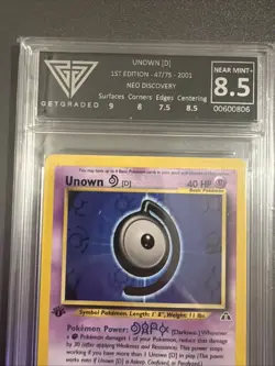 2001-POKEMON-UNOWN (D)- NEO DISCOVERY- 1ST EDT- GET GRADED- 8.5 NEAR MINT+ - Image 2