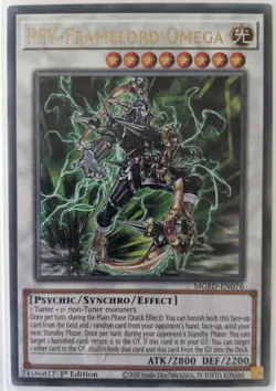 YuGiOh PSY-Framelord Omega MGED-EN076 1st Edition Rare - Image 1