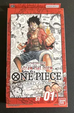 One Piece TCG Luffy Red Straw Hat Crew Starter Deck ST-01 English New And Sealed - Image 1