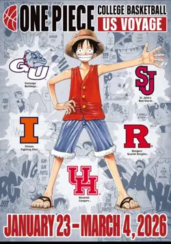 One Piece Monkey. D. Luffy US College Basketball Promo Card By Bandai - Image 1
