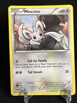 Minccino Common Pokemon Card Legendary Treasures 104/113 LP - Image 1