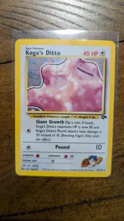 Pokemon Koga's Ditto Gym Challenge Holo Rare 10/132 40 HP English Unlimited Card - Image 3