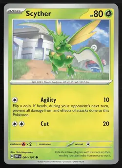 SV03: Obsidian Flames Scyther #004/197 Common Pokemon Card - Image 1