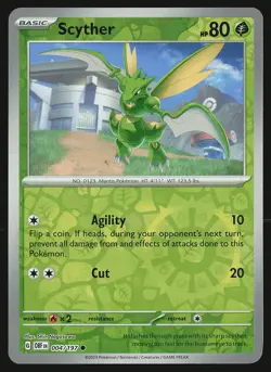 SV03: Obsidian Flames Scyther #004/197 Reverse Holo Pokemon Card - Image 1