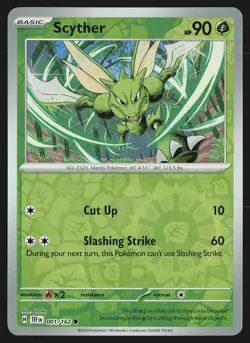 SV05: Temporal Forces Scyther #001/162 Reverse Holo Pokemon Card - Image 1