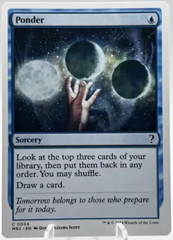 Ponder 0034 White Border Mystery Booster 2 MB2 MTG NM - Image 1