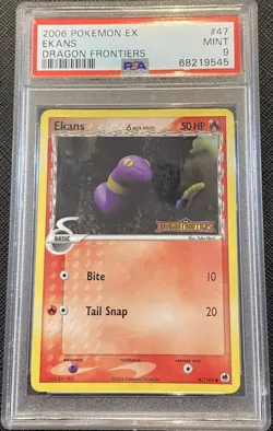 PSA 9 Ekans Reverse Foil Stamped #47 EX Dragon Frontiers Pokemon 2006 Low Pop - Image 1